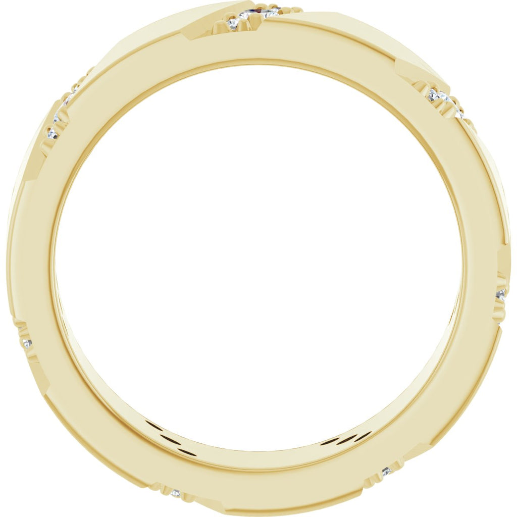 Diagonal Grooved Eternity Band