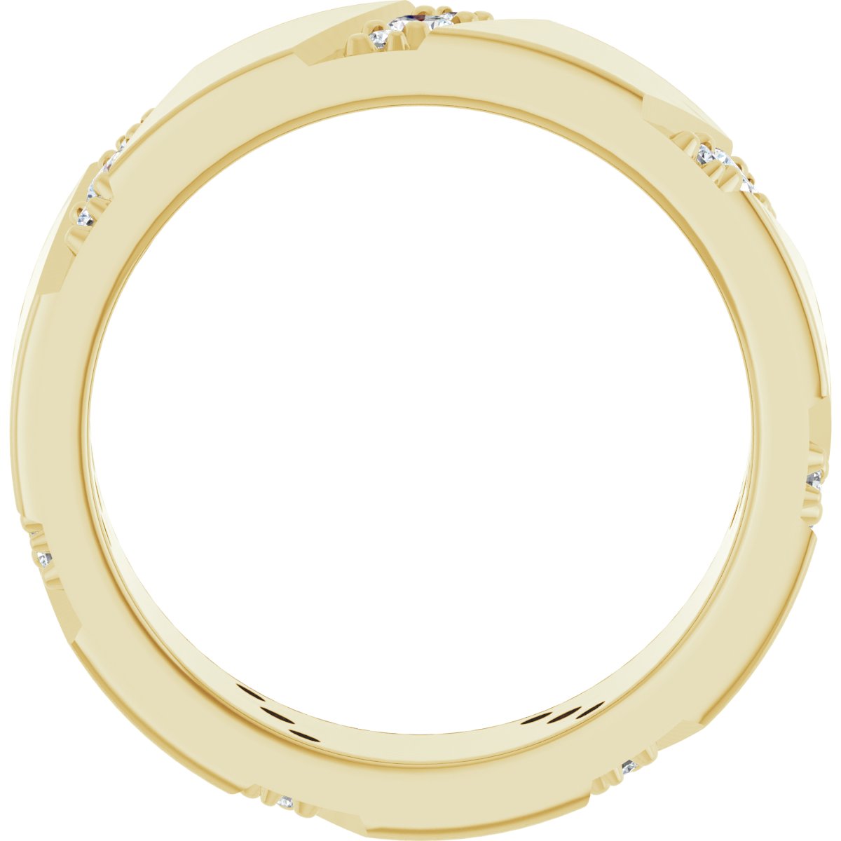Diagonal Grooved Eternity Band
