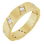 Diagonal Grooved Eternity Band