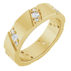 Diagonal Grooved Eternity Band