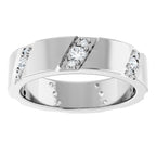 Diagonal Grooved Eternity Band