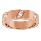 Diagonal Grooved Eternity Band
