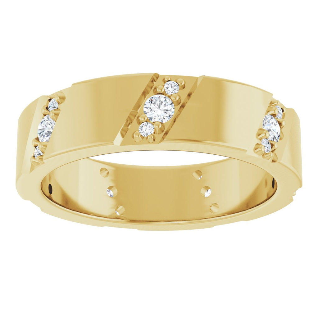 Diagonal Grooved Eternity Band