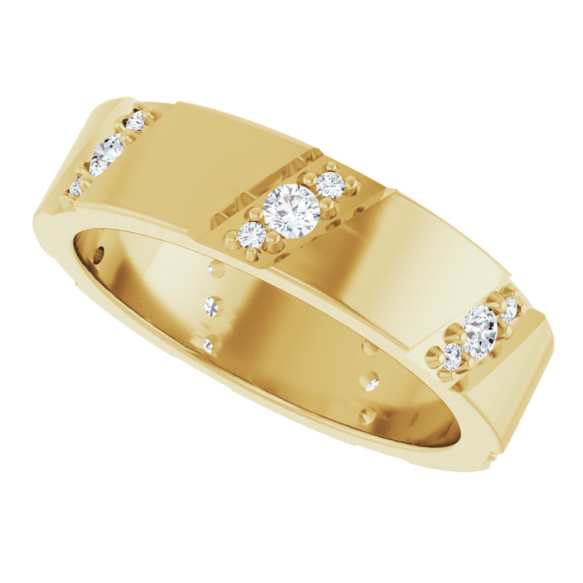 Diagonal Grooved Eternity Band