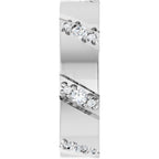 Diagonal Grooved Eternity Band