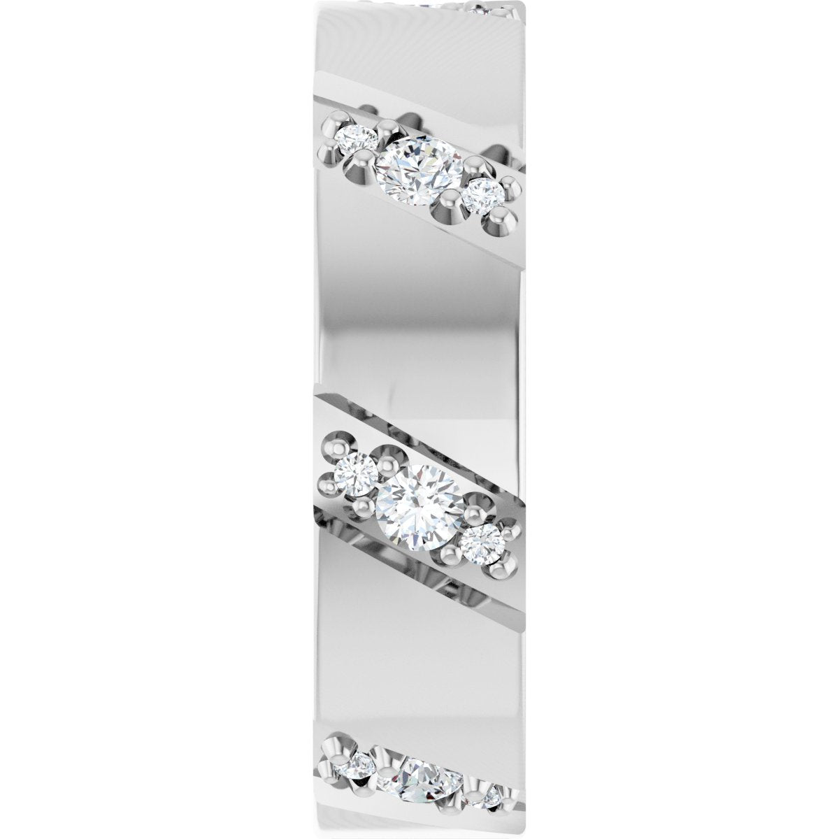 Diagonal Grooved Eternity Band