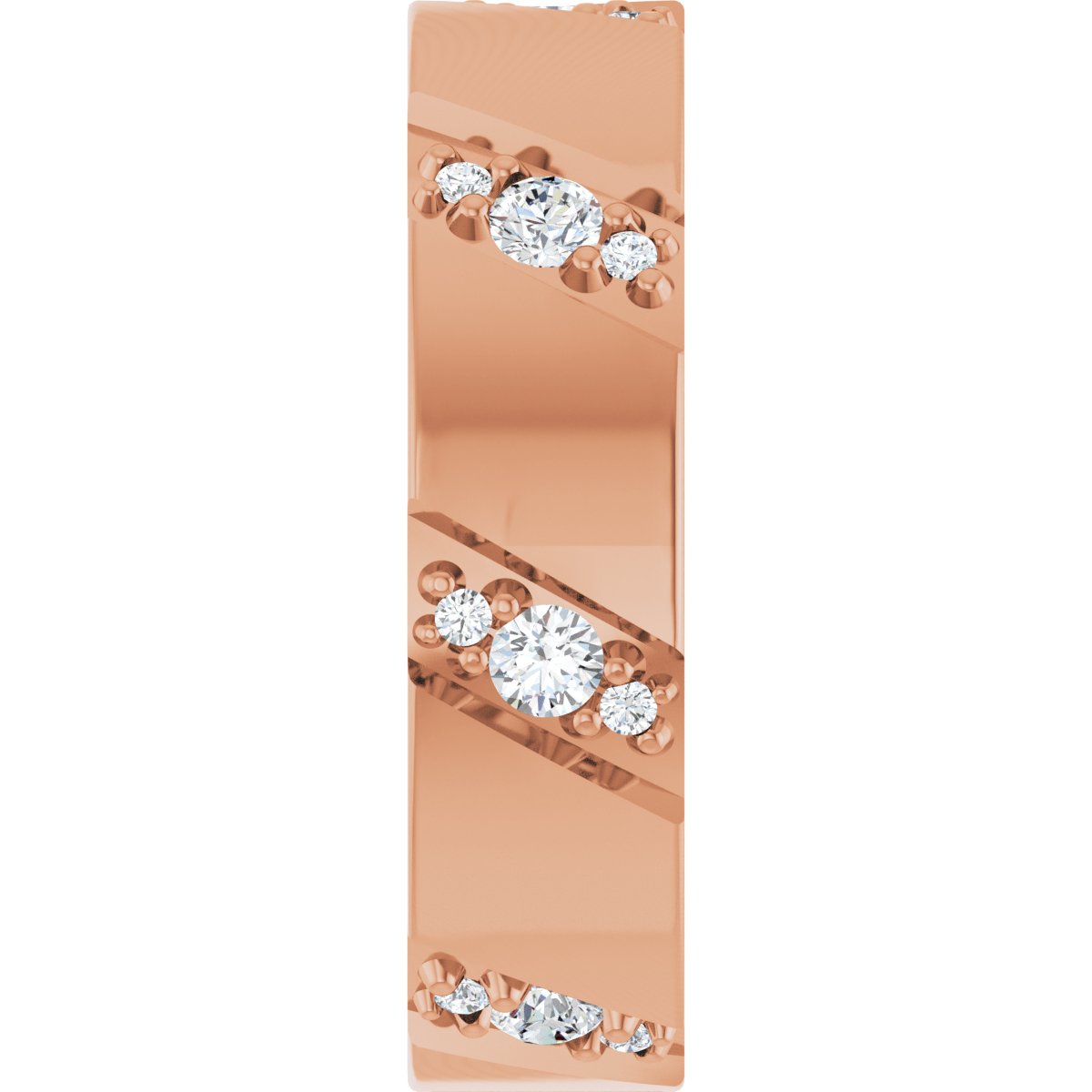 Diagonal Grooved Eternity Band