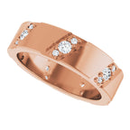 Diagonal Grooved Eternity Band