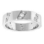 Diagonal Grooved Eternity Band
