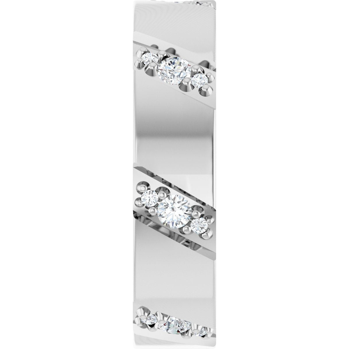 Diagonal Grooved Eternity Band