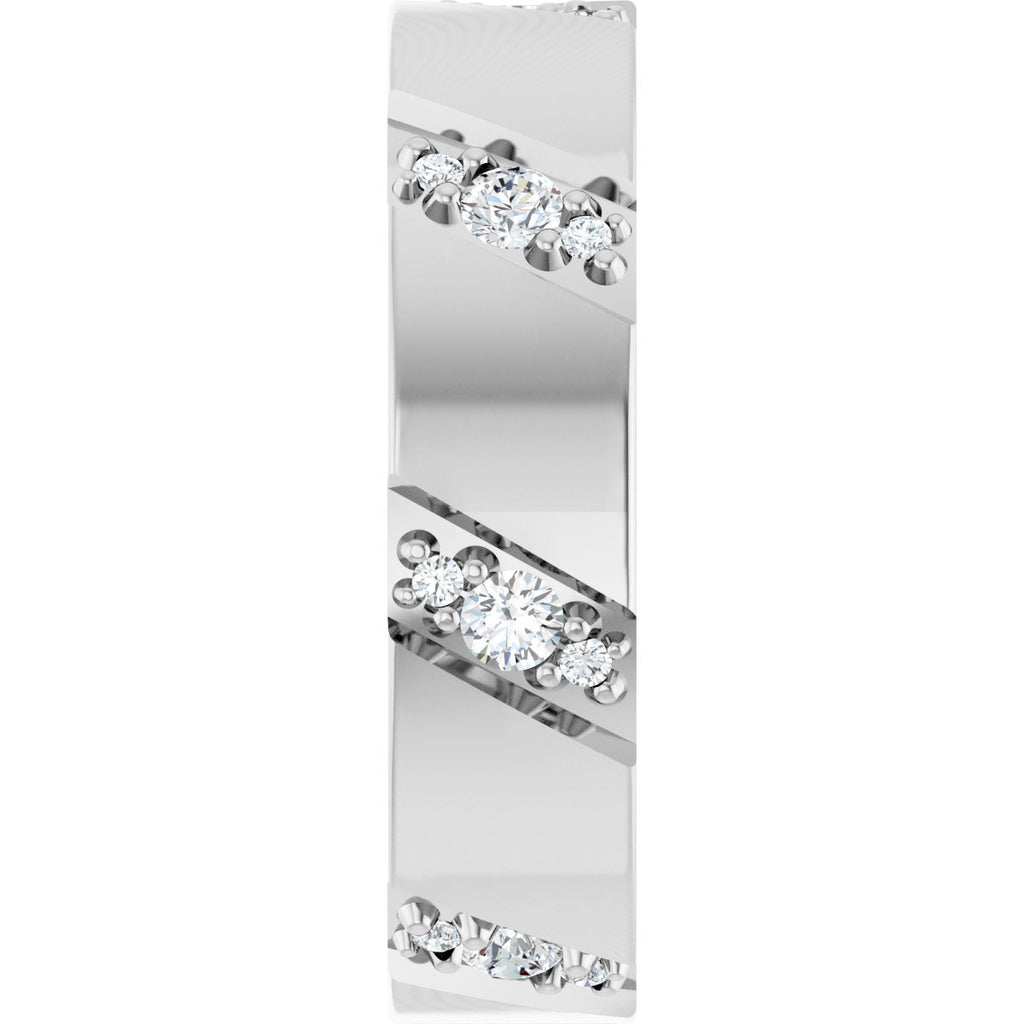 Diagonal Grooved Eternity Band