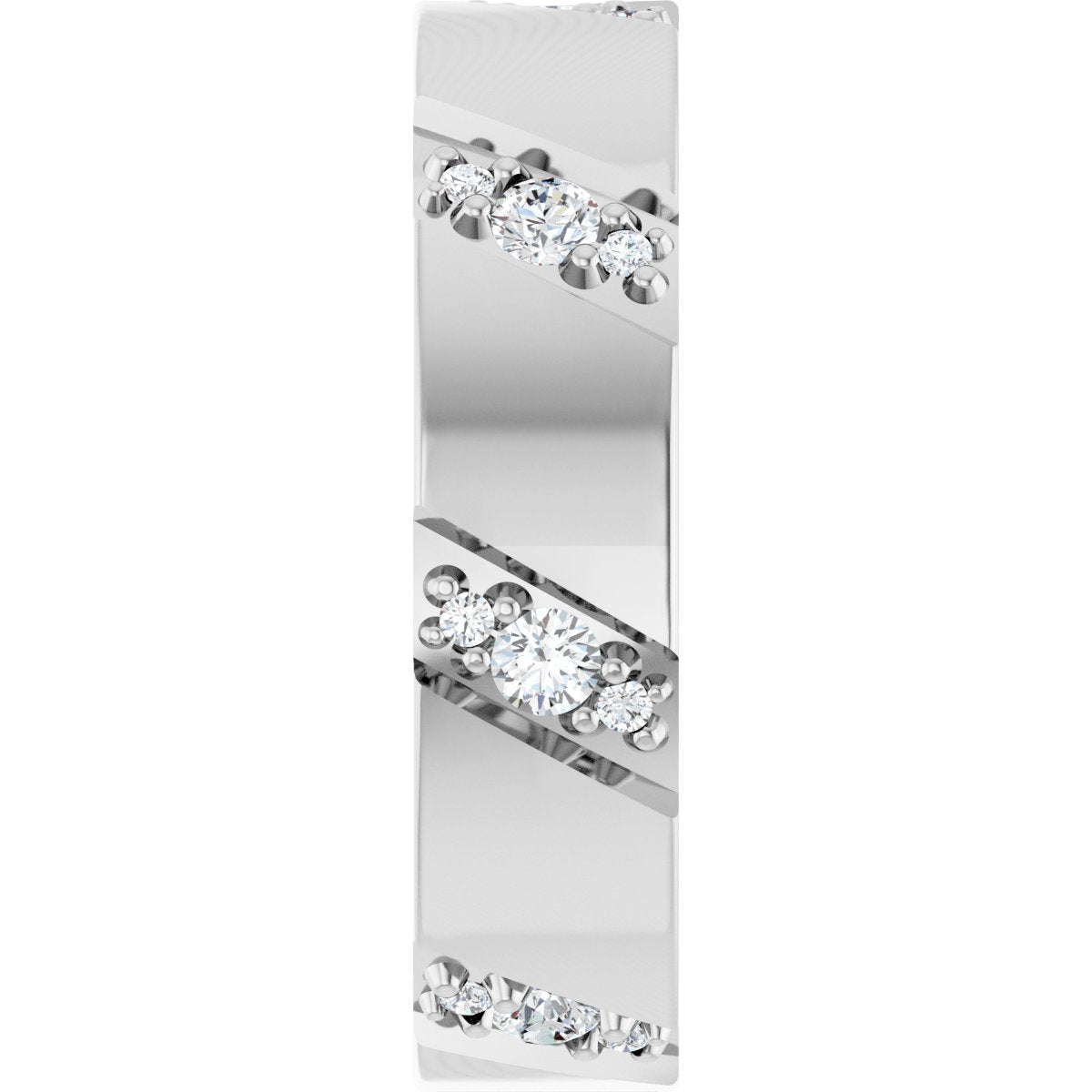 Diagonal Grooved Eternity Band