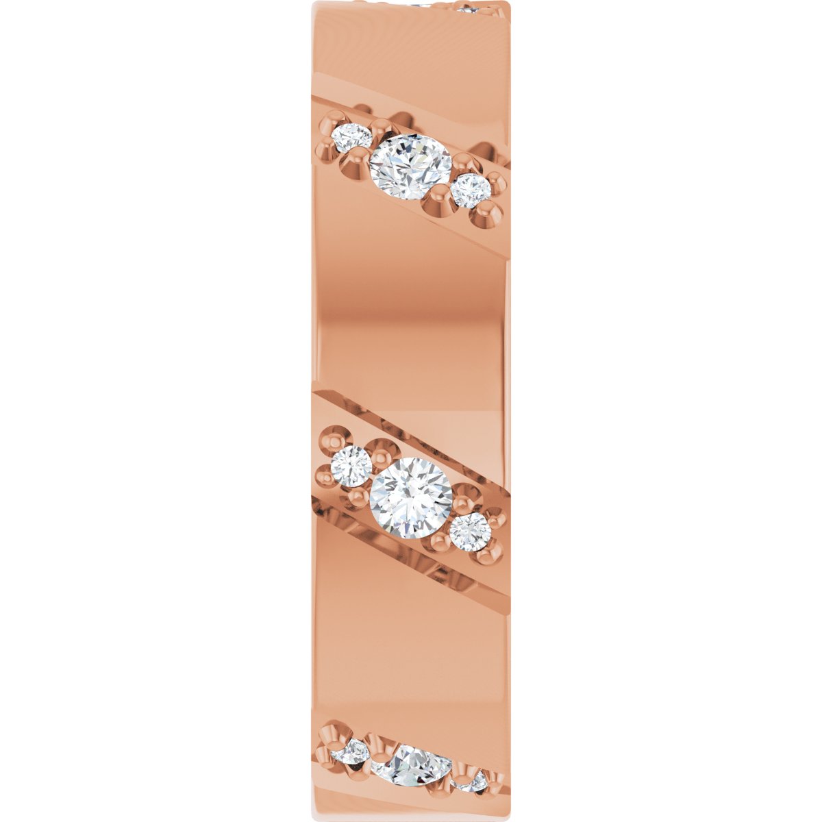 Diagonal Grooved Eternity Band