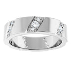 Diagonal Grooved Eternity Band