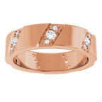 Diagonal Grooved Eternity Band