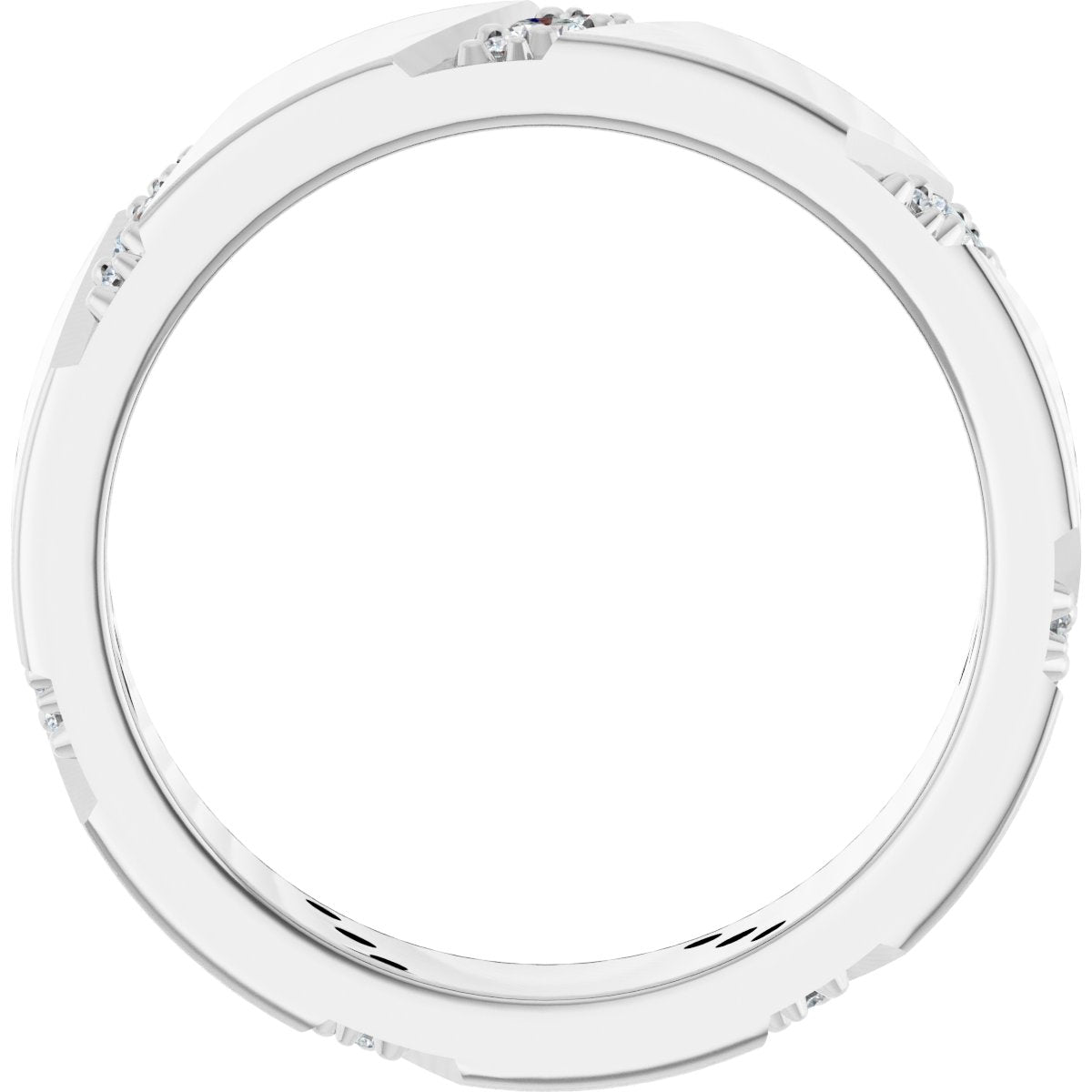 Diagonal Grooved Eternity Band
