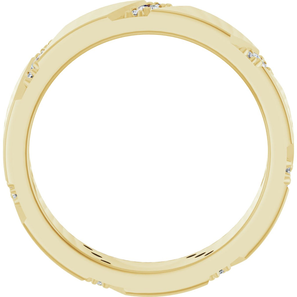 Diagonal Grooved Eternity Band
