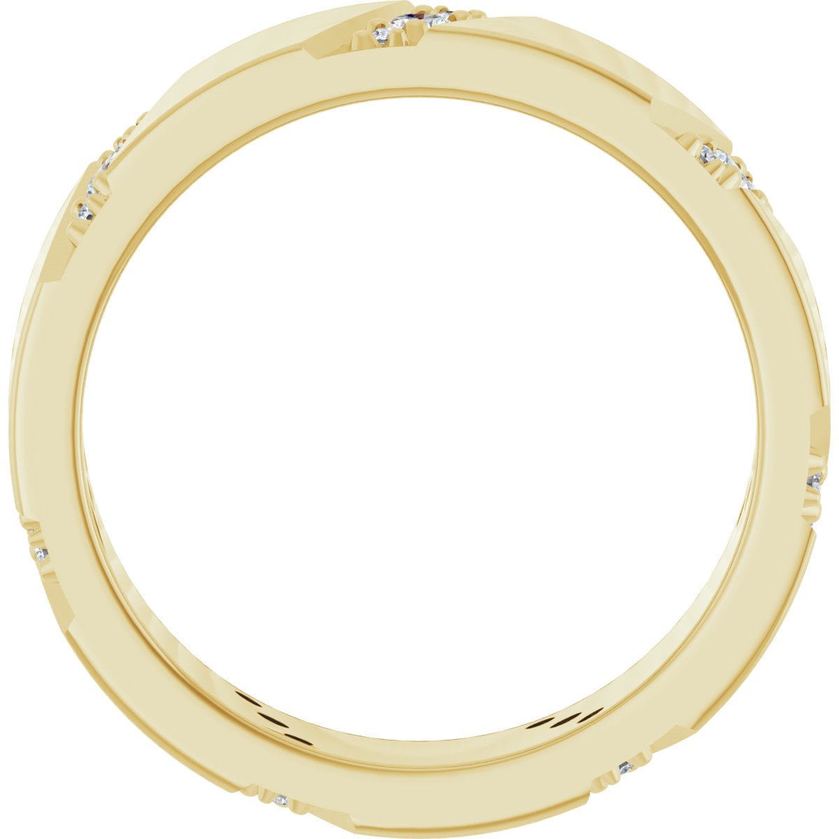 Diagonal Grooved Eternity Band