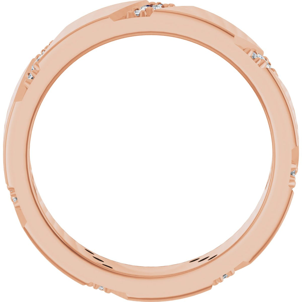 Diagonal Grooved Eternity Band