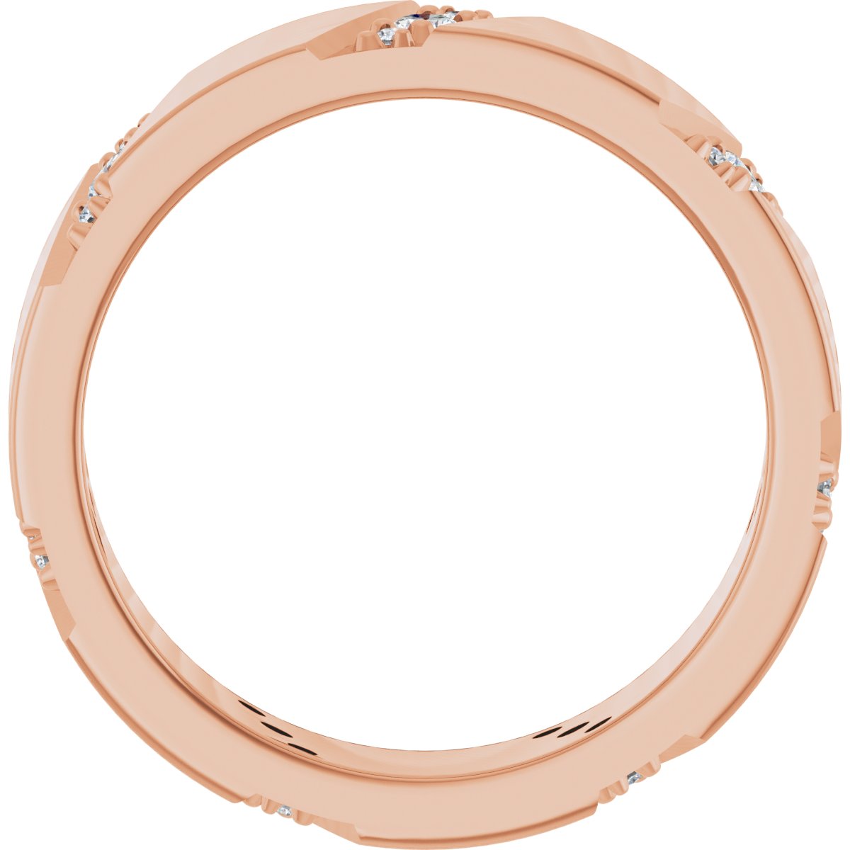 Diagonal Grooved Eternity Band