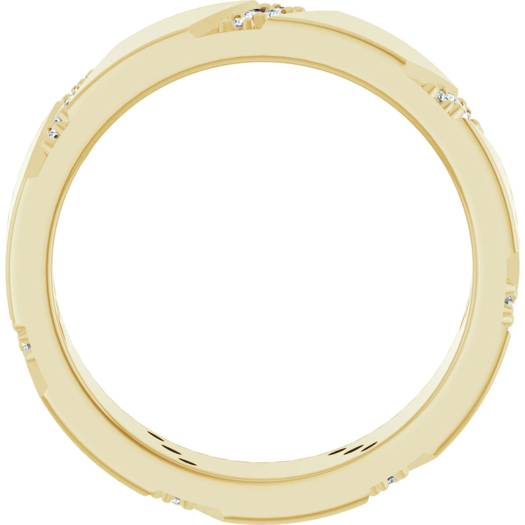 Diagonal Grooved Eternity Band