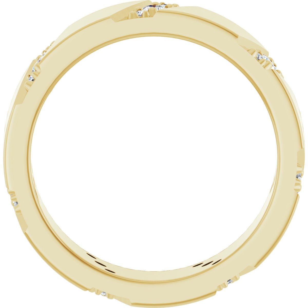 Diagonal Grooved Eternity Band