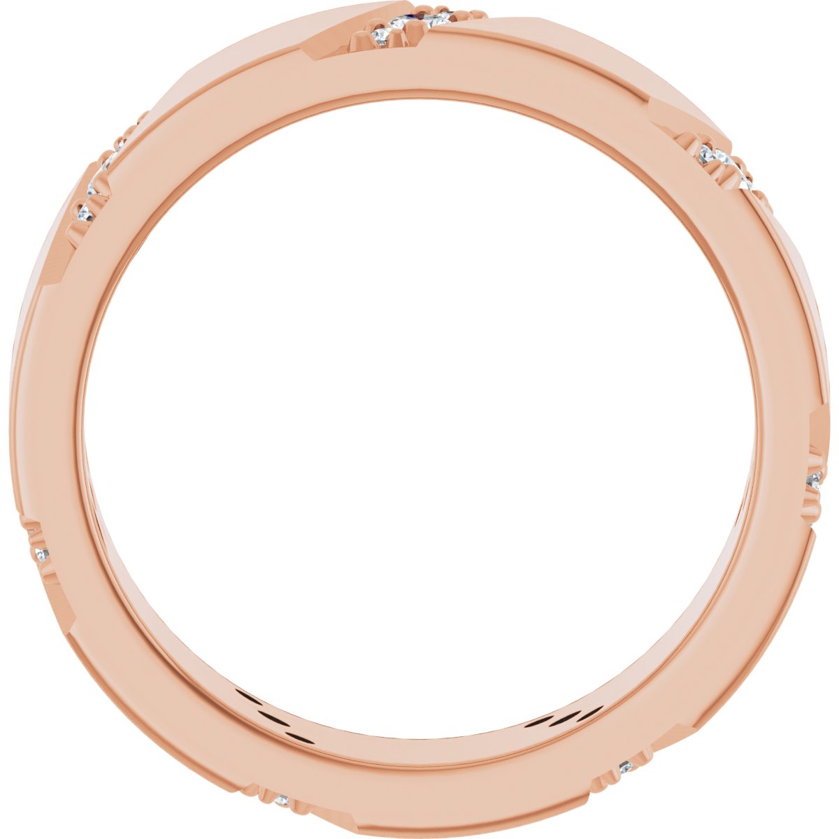 Diagonal Grooved Eternity Band