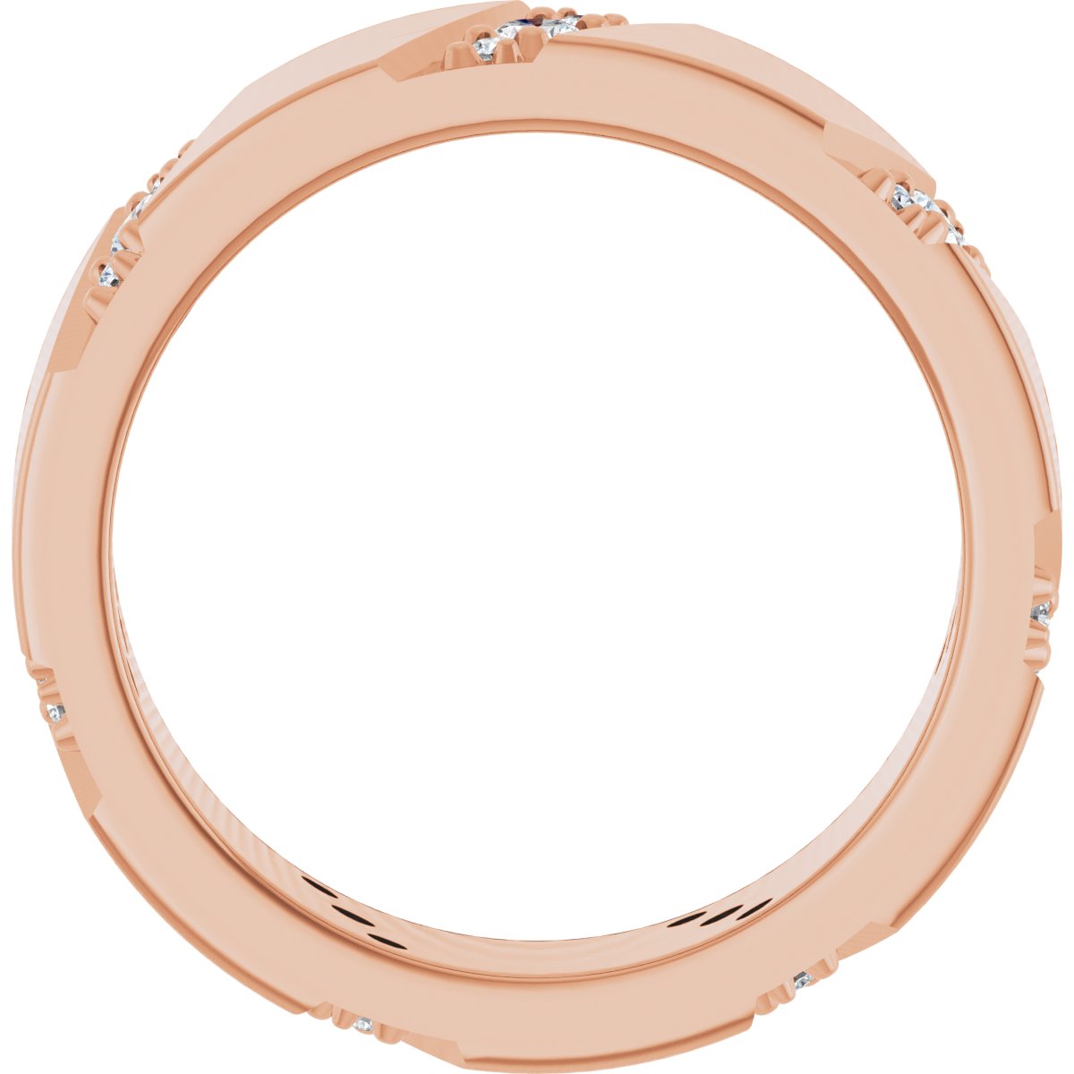 Diagonal Grooved Eternity Band