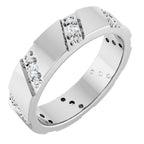 Diagonal Grooved Eternity Band