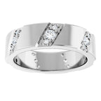 Diagonal Grooved Eternity Band