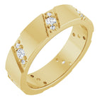 Diagonal Grooved Eternity Band