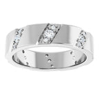 Diagonal Grooved Eternity Band
