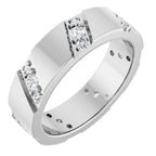Diagonal Grooved Eternity Band