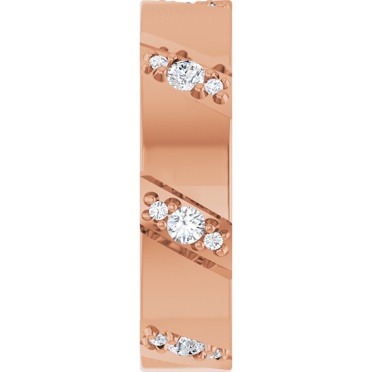 Diagonal Grooved Eternity Band