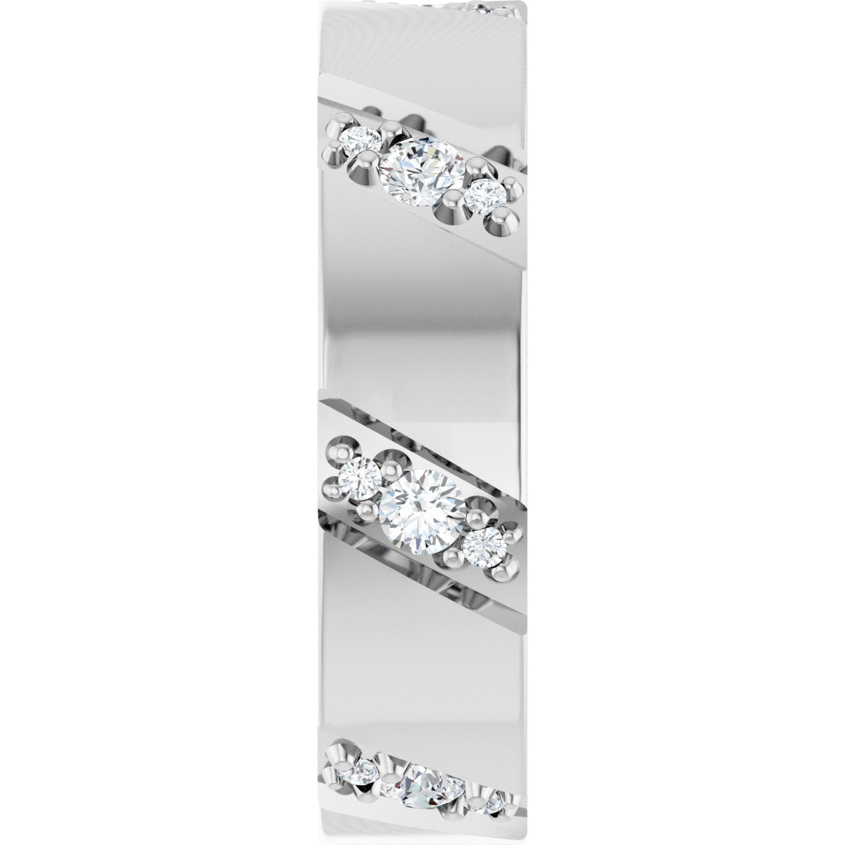 Diagonal Grooved Eternity Band