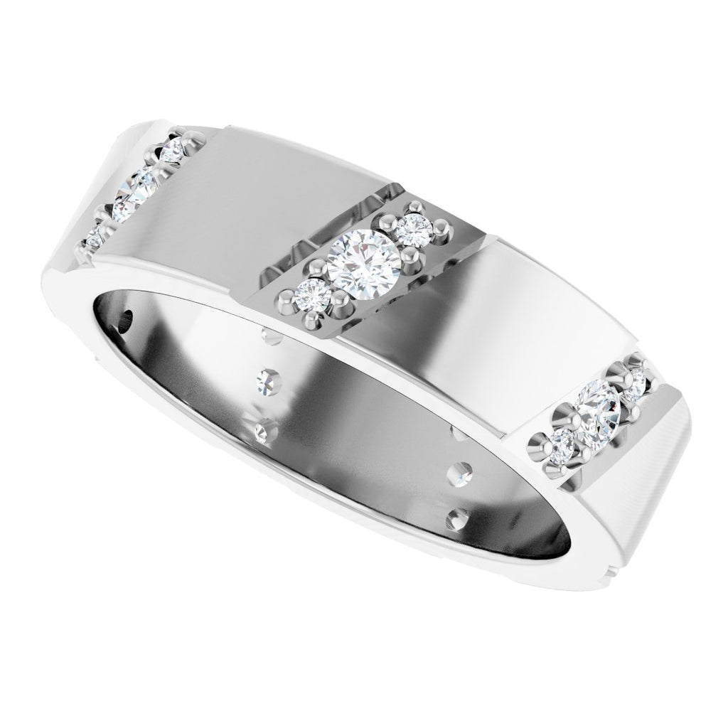 Diagonal Grooved Eternity Band