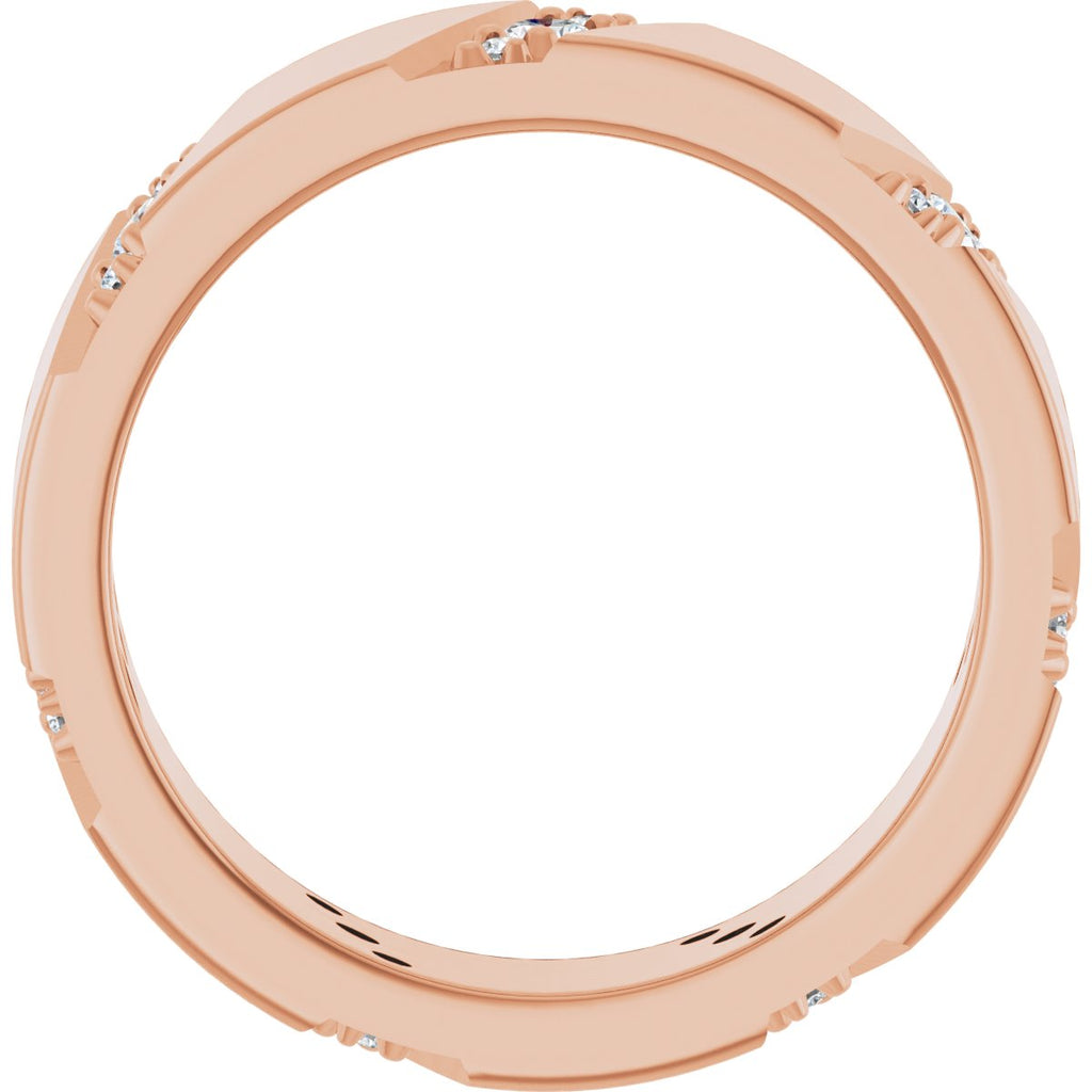 Diagonal Grooved Eternity Band