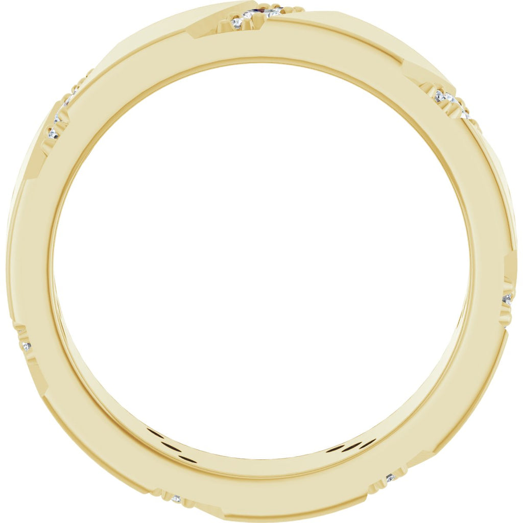 Diagonal Grooved Eternity Band
