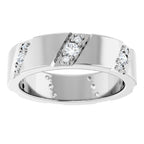 Diagonal Grooved Eternity Band