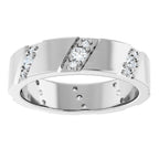 Diagonal Grooved Eternity Band