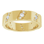 Diagonal Grooved Eternity Band