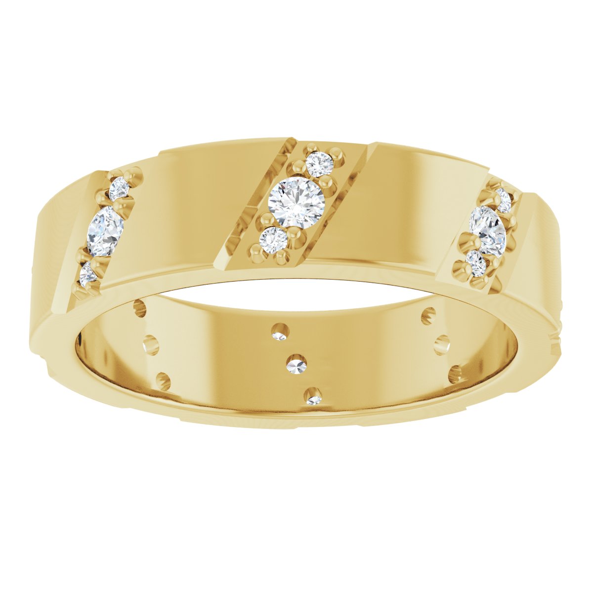 Diagonal Grooved Eternity Band