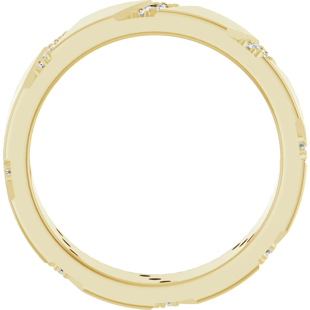 Diagonal Grooved Eternity Band