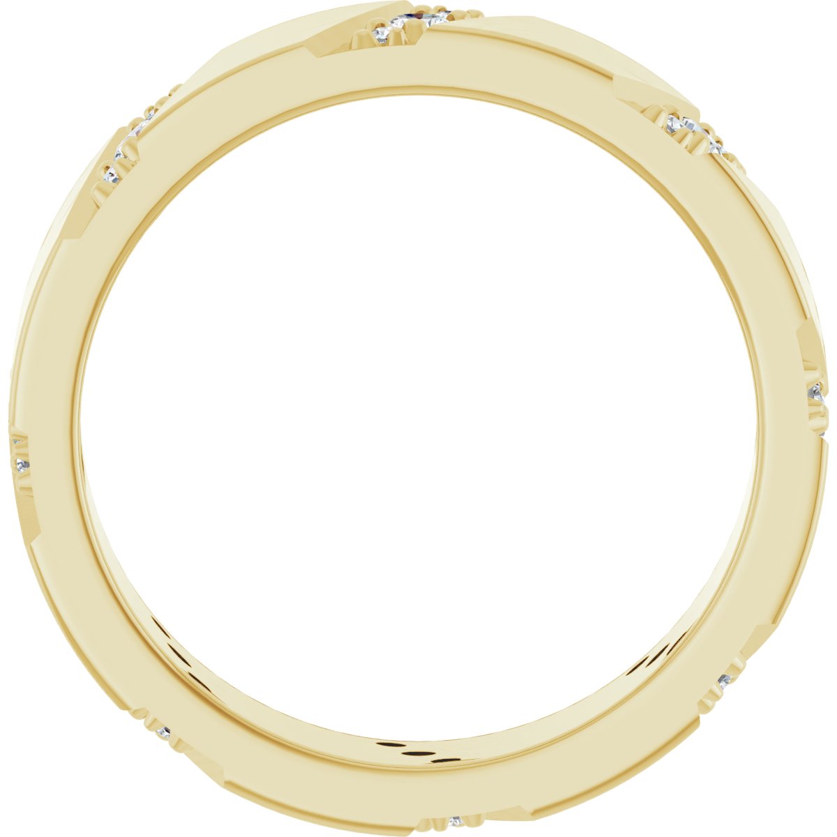 Diagonal Grooved Eternity Band