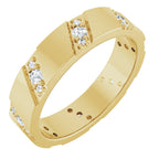 Diagonal Grooved Eternity Band