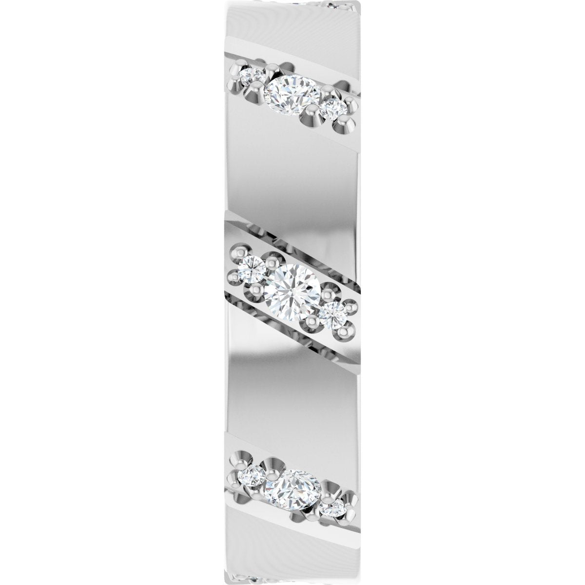 Diagonal Grooved Eternity Band