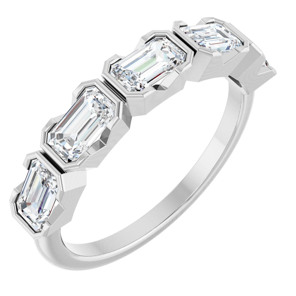 Half-Bezel Five-Stone Anniversary Band