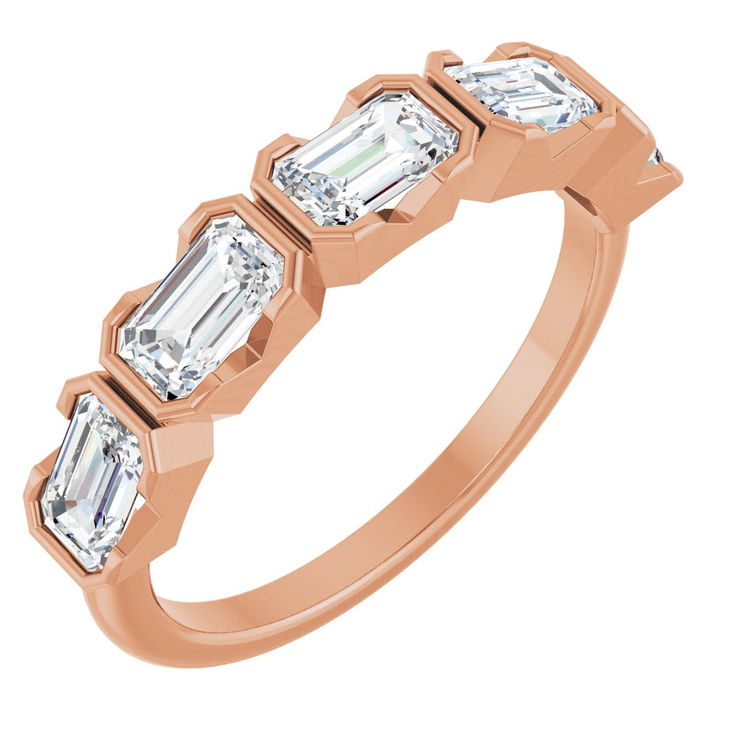 Half-Bezel Five-Stone Anniversary Band