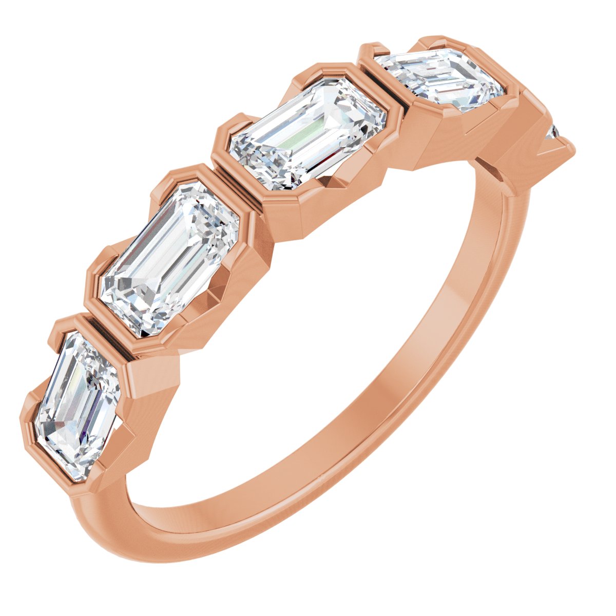 Half-Bezel Five-Stone Anniversary Band