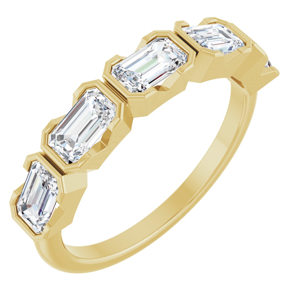 Half-Bezel Five-Stone Anniversary Band